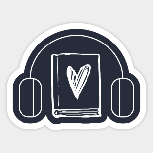 Book and Headphones--Full Line Sticker